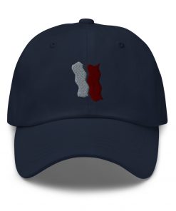 Infinity Plus Embroidered Dad Hat Red Effect on Navy